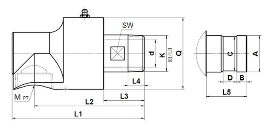 【JFW 2001】 15A-80A 單向式 旋轉接頭內部接頭尺寸細節(jié)